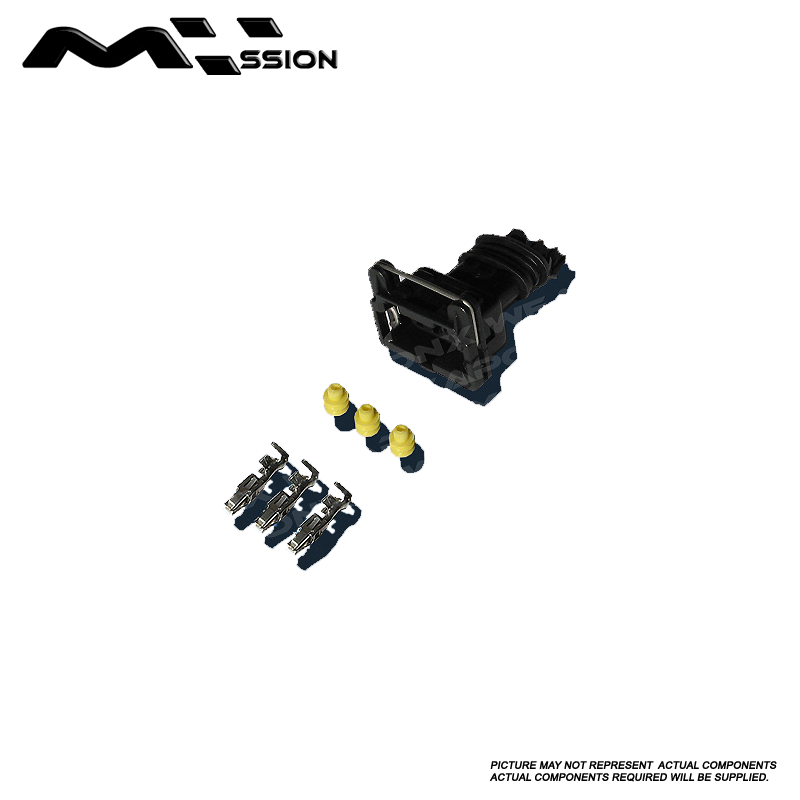 Automotive Connector Kit Female Black 3 Pin
