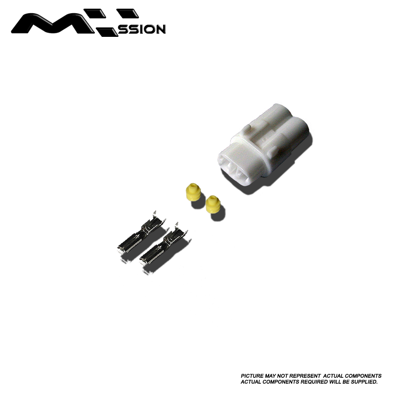 Automotive Connector Kit Female White 2 Pin 1A